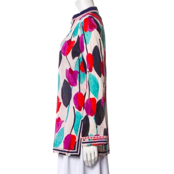 Tory Burch Tulip Print Cotton Tunic Size 0 - Picture 4 of 12